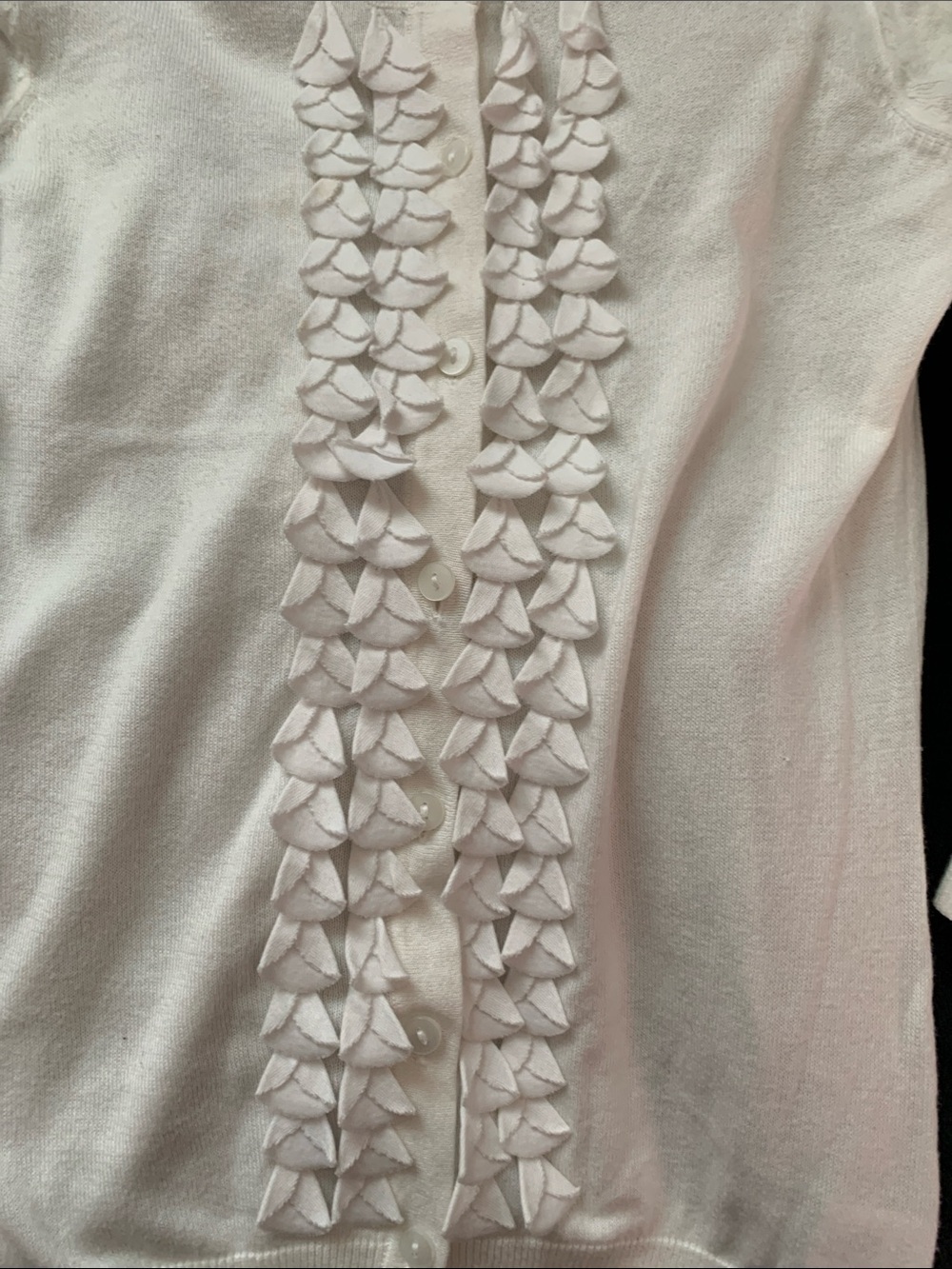Merona White Ruffle-Front Cardigan Sweater - Picture 3 of 4